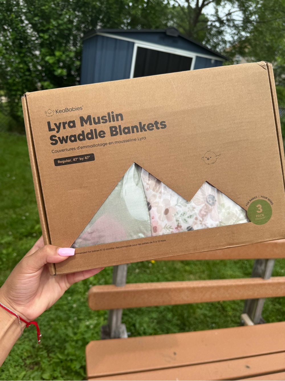 Lyra Muslin Swaddle Blankets - Pastel Green & Floral (3-Pack)